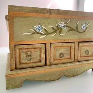 Green Decorative Wood Storage Box